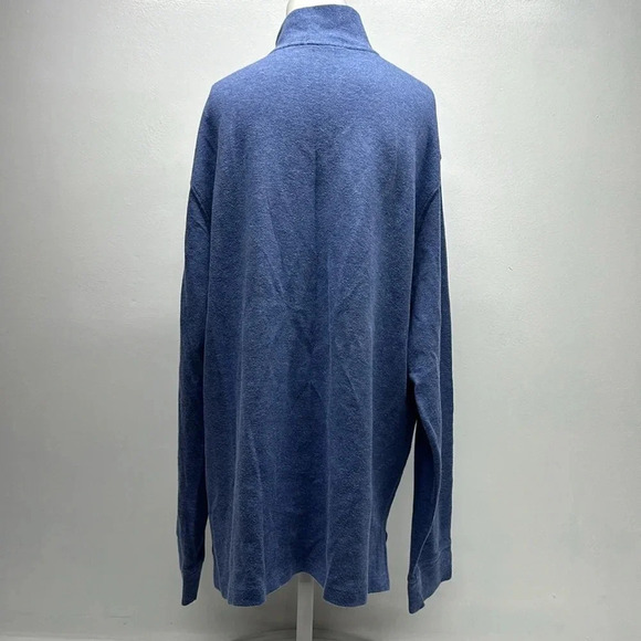 Polo Ralph Lauren Quarter Zip Sweater Pullover Long Sleeve Estate Rib Blue XL - Picture 7 of 12